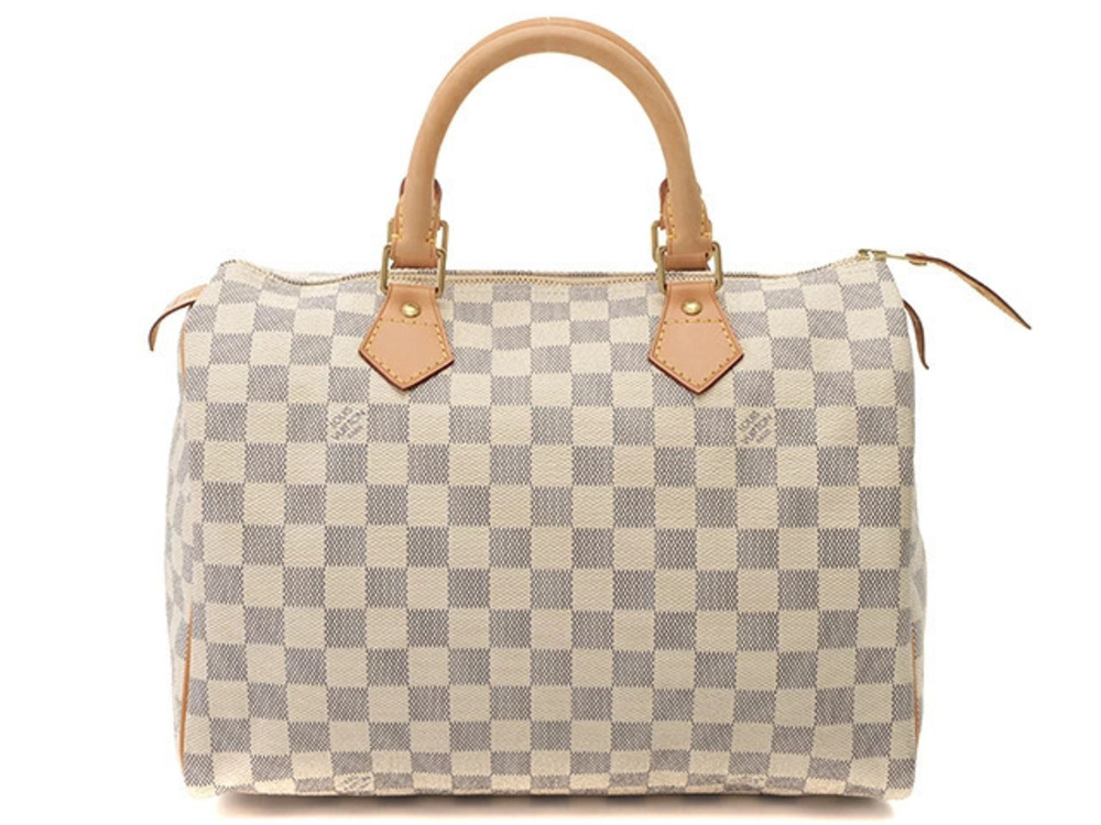 LOUIS VUITTON Damier Azur White Speedy